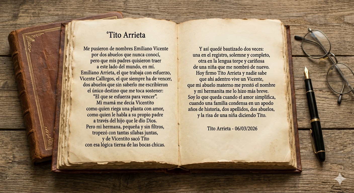 'Tito Arrieta — Poema sobre mis nombres